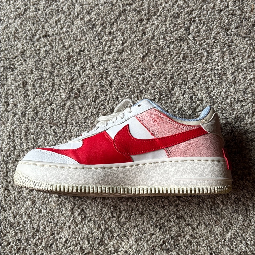 Nike Air Force 1 Shoes; Size 8.5, Red, White, and Blue